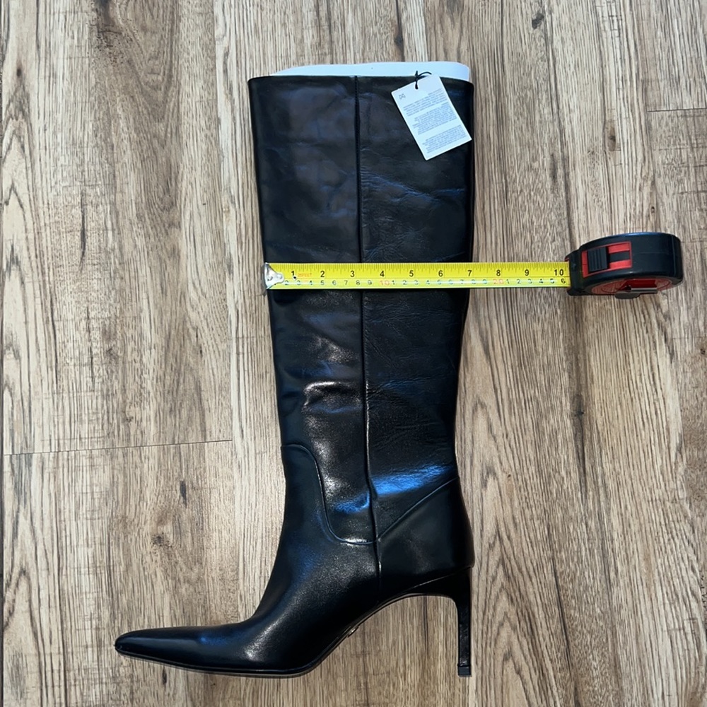 NEW! Zara 3.1” Heeled Leather Knee Boots Size 41 - Picture 12 of 14